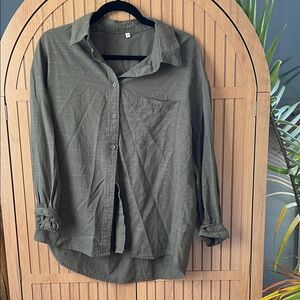 Amazon Khaki Women's Button Down Shirt